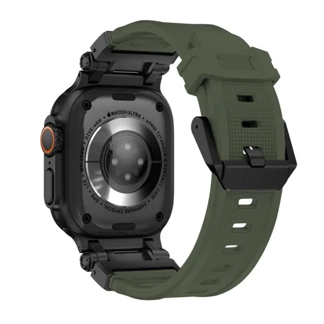 Спортивний ремінець для Apple Watch 49/46/45/44/42 mm Міцний силіконовий зелений