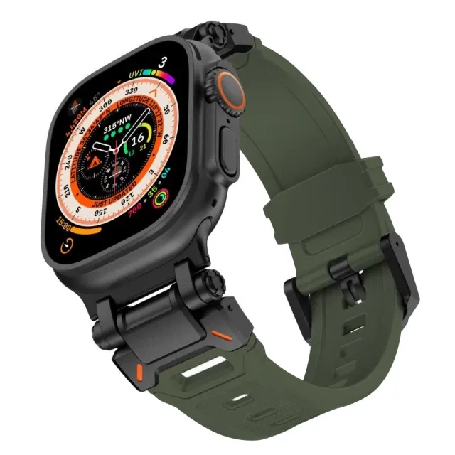 Спортивний ремінець для Apple Watch 49/46/45/44/42 mm Міцний силіконовий зелений