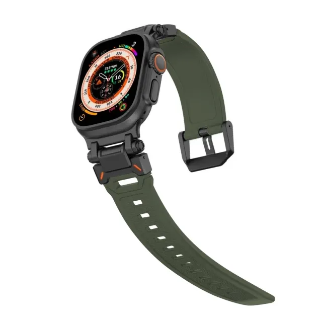 Спортивний ремінець для Apple Watch 49/46/45/44/42 mm Міцний силіконовий зелений